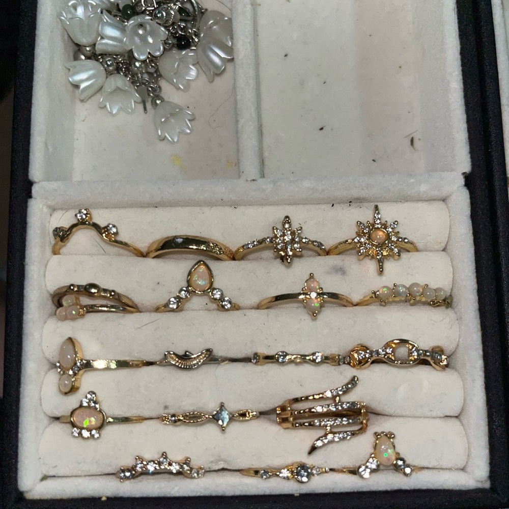 SHEIN Gold and Silver Dainty Ring Collection